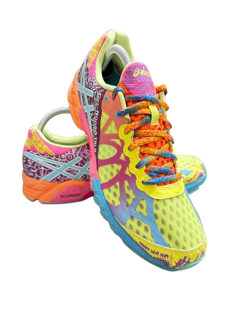 ASICS Women's Neon Multi-Color Athletic Running Shoes - Yellow Pink Orange Blue